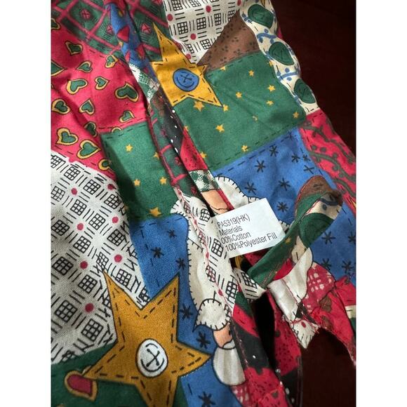 Vintage Country Patchwork Christmas Tree Skirt With Tie Closure - Picture 2 of 4